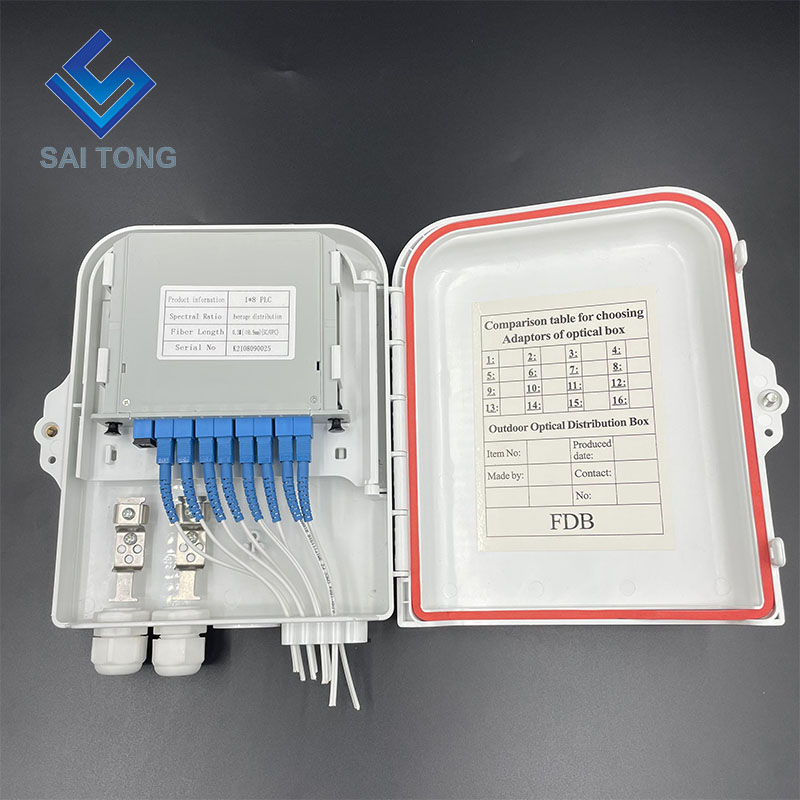 Truy cập cáp quang treo tường ngoài trời FTTH Hộp ftb / Hộp đầu cuối 8 lõi / hộp phân phối sợi quang