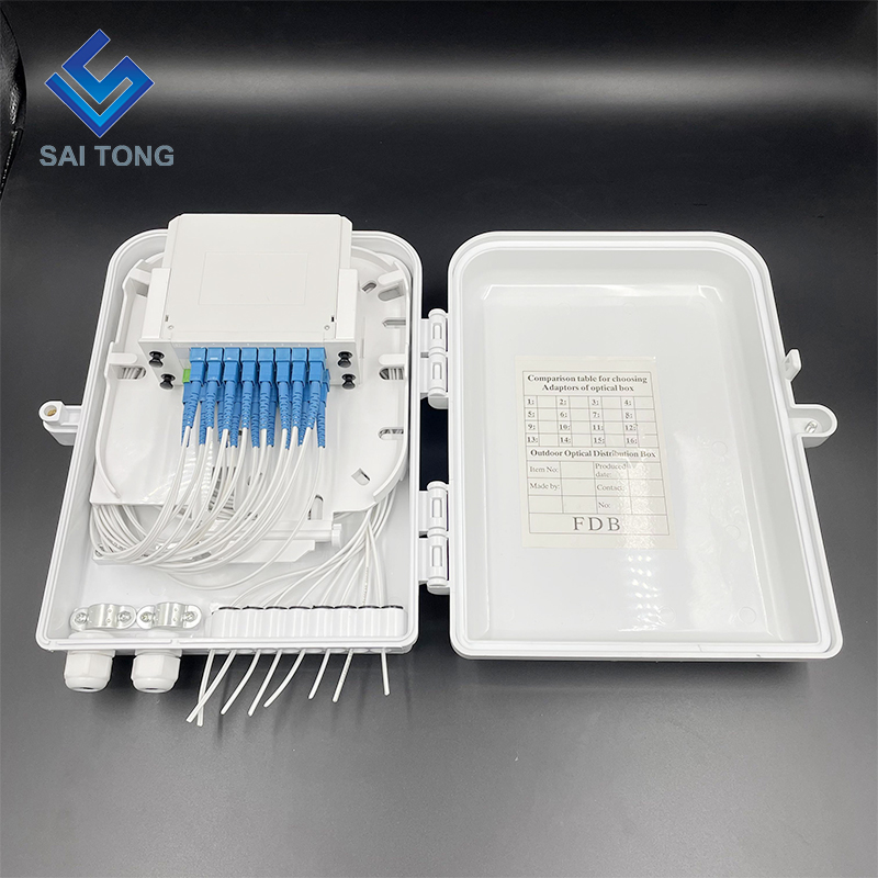 Hộp phân phối cáp quang FTTH BOX 16 lõi ngoài trời 16 cổng với hộp đầu cuối bộ chia plc 1x16 để treo tường và gắn Cực