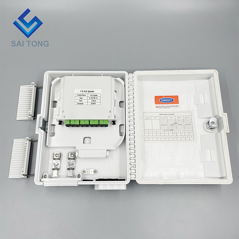 Nhà máy ODB 8 lõi hộp kết thúc sợi quang ftth 8 cổng ftth splitter hộp phân phối cáp quang thép chất lượng cao