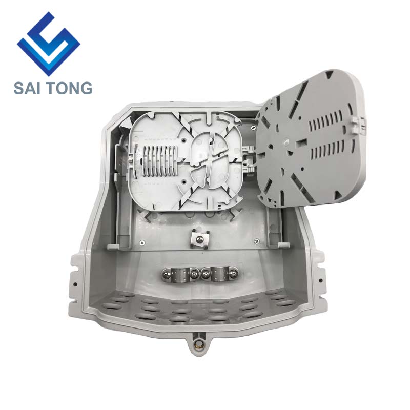 FTTH Saitong IP65 Hộp đầu cuối cáp quang 16 lõi PC + Vật liệu ABS Hộp phân phối 16 cổng ngoài trời có 2 khay