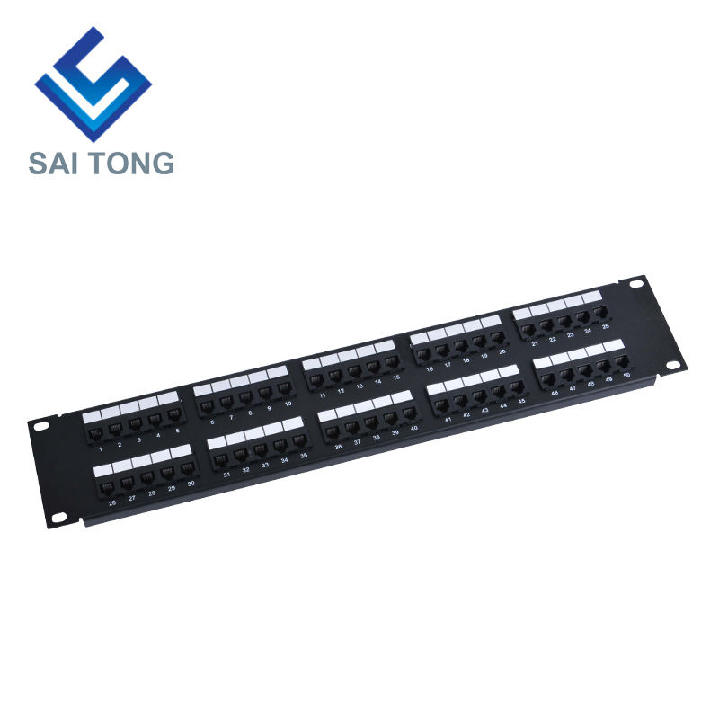 2U 19'' 50 Cổng Áo khoác RJ11 Krone, Giá đỡ bằng thép Bảng vá lỗi Cat3 Trống Unshielded utp Cat3 Bảng vá lỗi RJ11