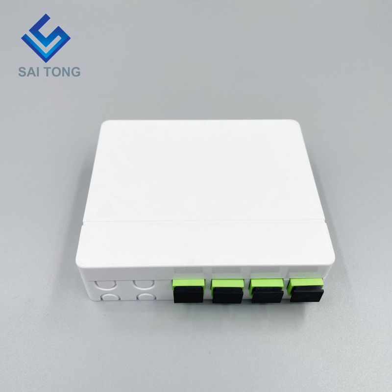 Sản xuất FTTH ngoài trời 4 lõi SC/APC Bộ điều hợp màn trập bụi Bộ chia Hộp đầu cuối/Giá xuất xưởng Ổ cắm trên tường sợi quang