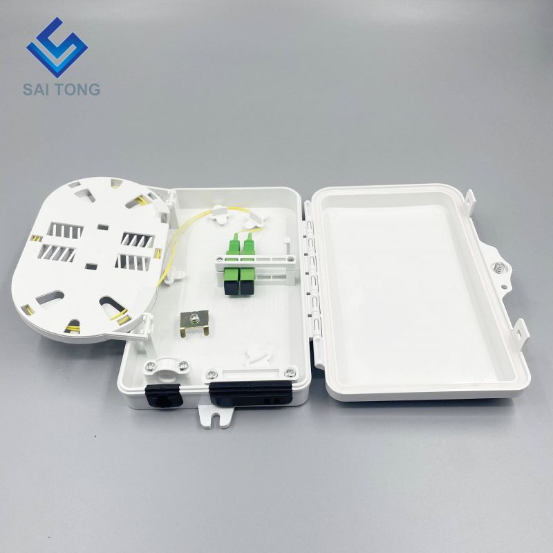 IP65 Cung cấp 1/2 cổng mini FTTH hộp cáp quang 2 lõi nhựa ngoài trời hộp đầu cuối cáp quang với bộ chuyển đổi SC LC