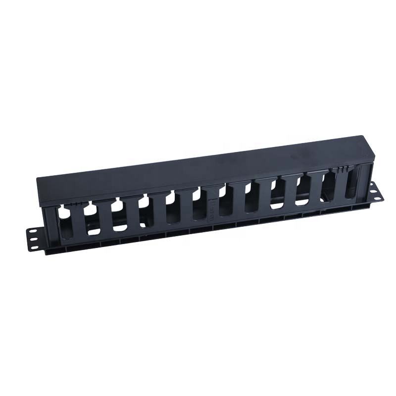 Đa chức năng 19 inch mạng Rack Mount 1U 2U 12 cổng Quản lý cáp với tấm nhựa che sản xuất tại Trung Quốc