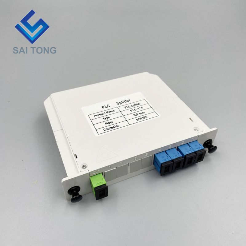 1:4 SC/UPC Rack Mount Plc Splitter Hộp ABS Đầu nối SC UPC Bộ tách sợi quang loại 1X4