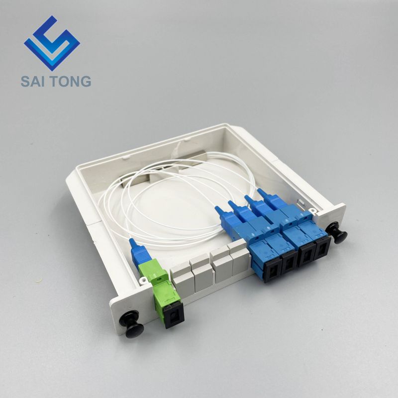 1:4 SC/UPC Rack Mount Plc Splitter Hộp ABS Đầu nối SC UPC Bộ tách sợi quang loại 1X4