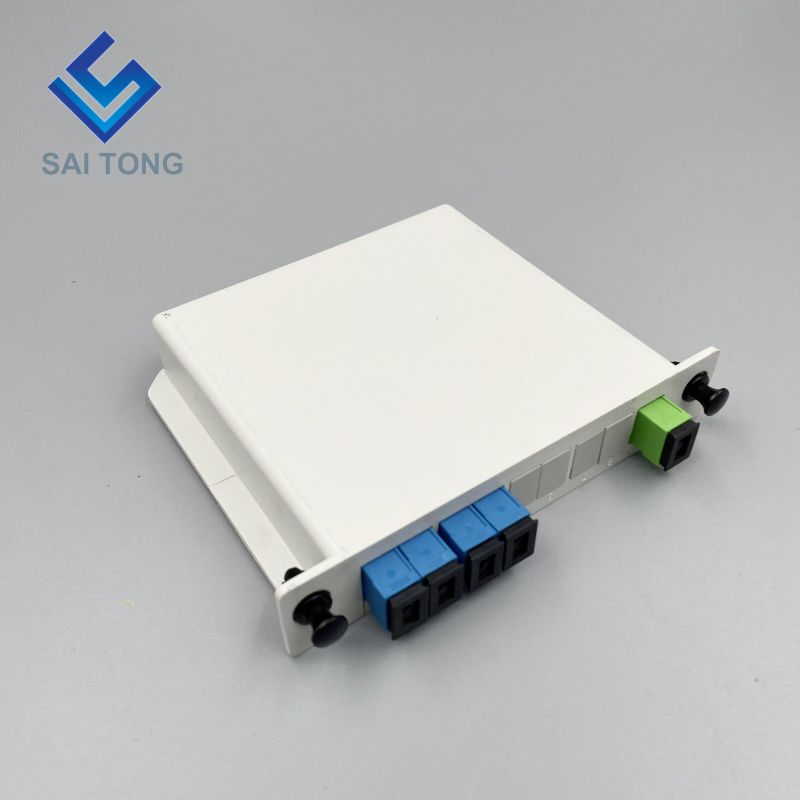 1:4 SC/UPC Rack Mount Plc Splitter Hộp ABS Đầu nối SC UPC Bộ tách sợi quang loại 1X4