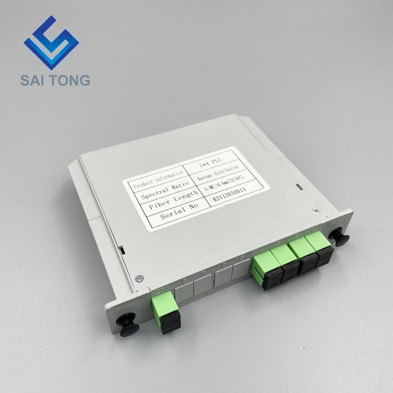 1:4 SC/APC Rack Mount Plc Splitter Hộp ABS Đầu nối SC UPC Bộ tách sợi quang loại 1X4