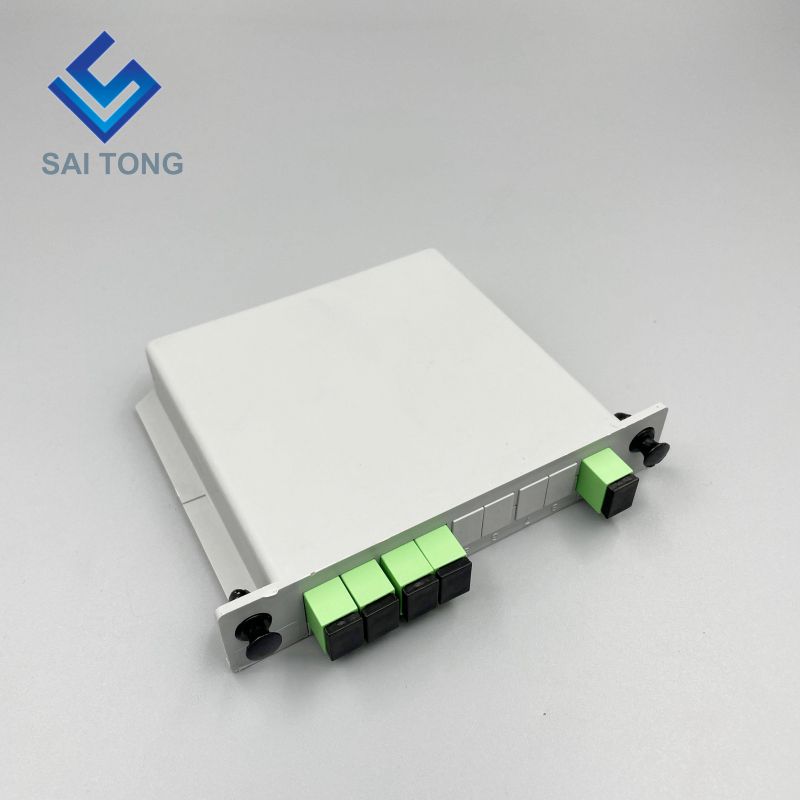 1:4 SC/APC Rack Mount Plc Splitter Hộp ABS Đầu nối SC UPC Bộ tách sợi quang loại 1X4