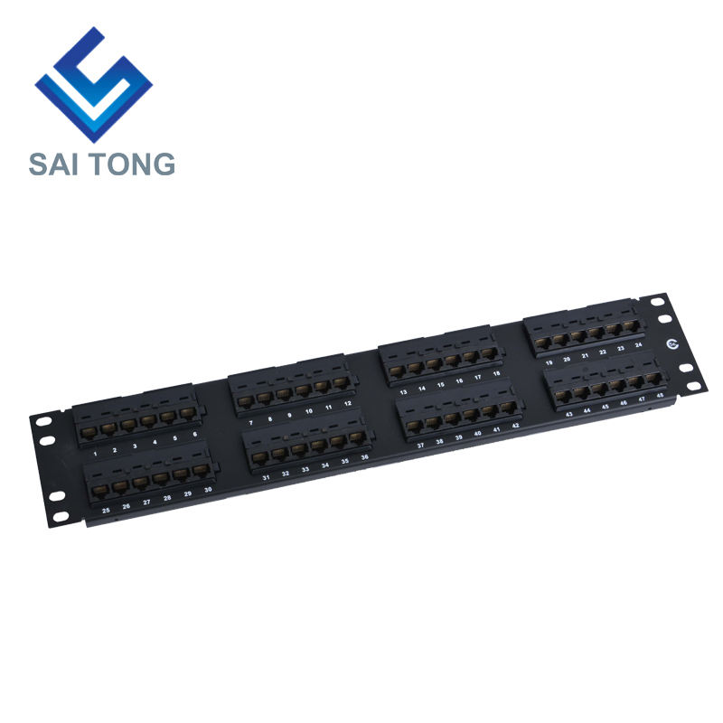 2U 19 '' 48 Cổng RJ45 Áo khoác Krone, Giá đỡ bằng thép Cat6 Patch Panel Trống Unshielded utp Cat5e CAT6 CAT6A RJ45 Patch