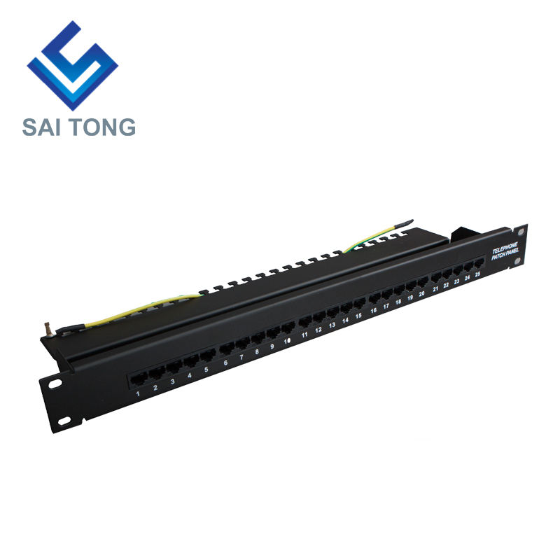 1U 19'' 25 Cổng RJ45 Áo khoác Krone, Giá đỡ bằng thép Cat6 Patch Panel Trống Unshielded utp Cat5e CAT5 RJ45 Patch panel