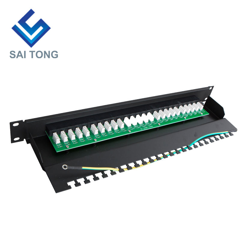 1U 19'' 25 Cổng RJ45 Áo khoác Krone, Giá đỡ bằng thép Cat6 Patch Panel Trống Unshielded utp Cat5e CAT5 RJ45 Patch panel