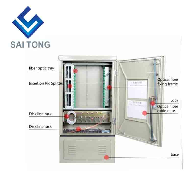 Tủ trung tâm phân phối cáp quang SaiTong FTTH 144 Lõi SMC Vật liệu truy cập ngoài trời không thấm nước Tủ cáp quang 144