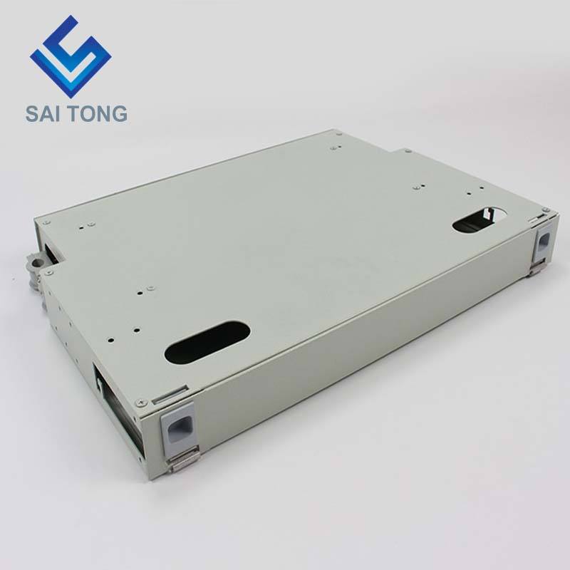 SaiTong FTTH 19 Inch Rack Mount Tủ 12 cổng SC/FC ODF 1 U 12 lõi Khung phân phối sợi quang Tùy chọn Full Load