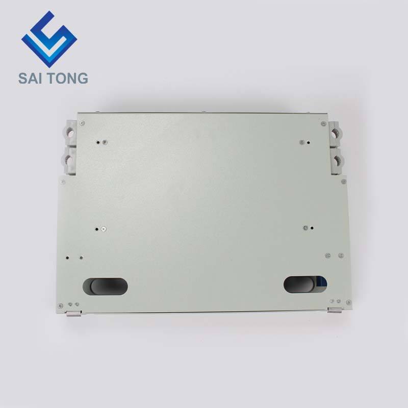 SaiTong FTTH 19 Inch Rack Mounting Tủ 24 cổng SC/FC ODF 2 U 24 core Khung phân phối sợi quang Tùy chọn Full Load