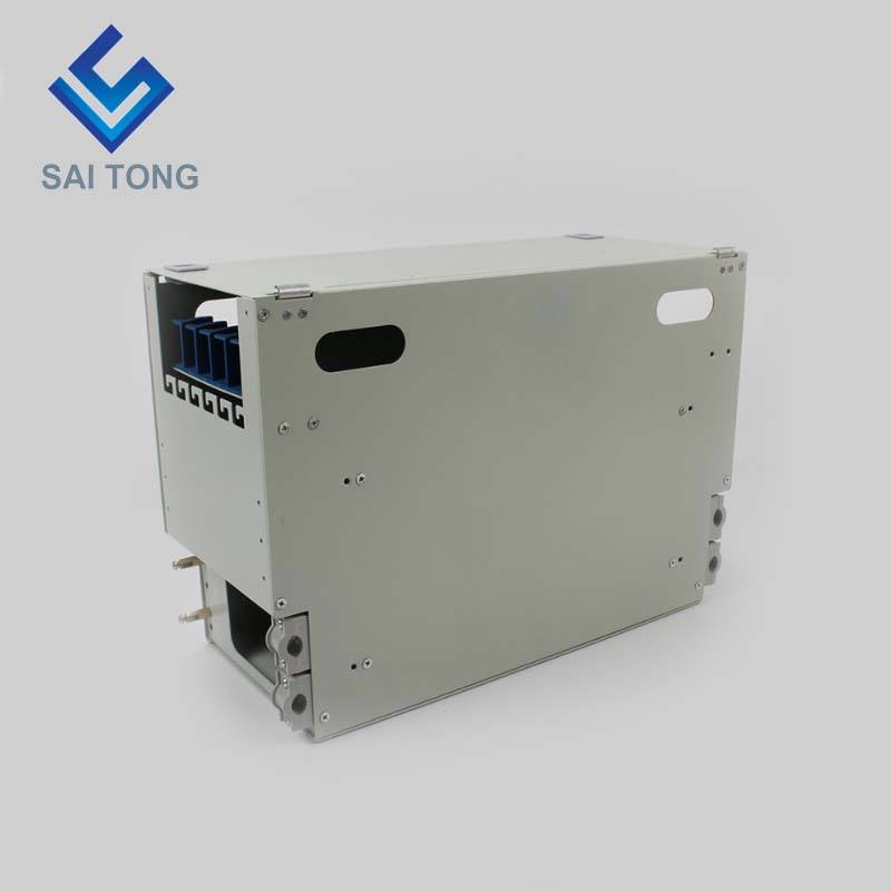 SaiTong FTTH 19 Inch Rack Mount Tủ 72 cổng SC/FC ODF 6 lõi U 72 Khung phân phối cáp quang Tùy chọn Full Load