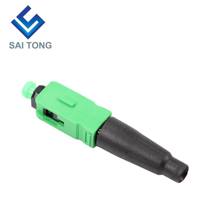 Cáp quang FTTH Saitong Optic Đầu nối nhanh sc apc cáp quang màu xanh lá cây đầu nối nhanh Đầu nối nhanh Lắp ráp trường Singlemode